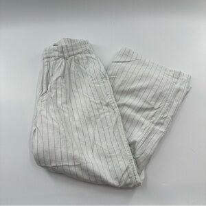 Hollister Ultra High-Rise Livvy Wide Leg Pants – White with Blue Stripes, Size M
